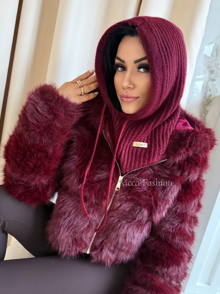 Balaclava/kaptur MARLU, bordo