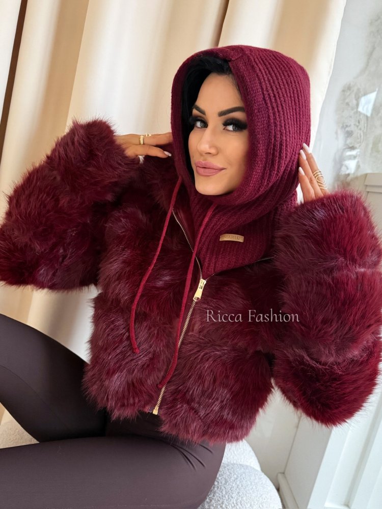 Balaclava/kaptur MARLU, bordo