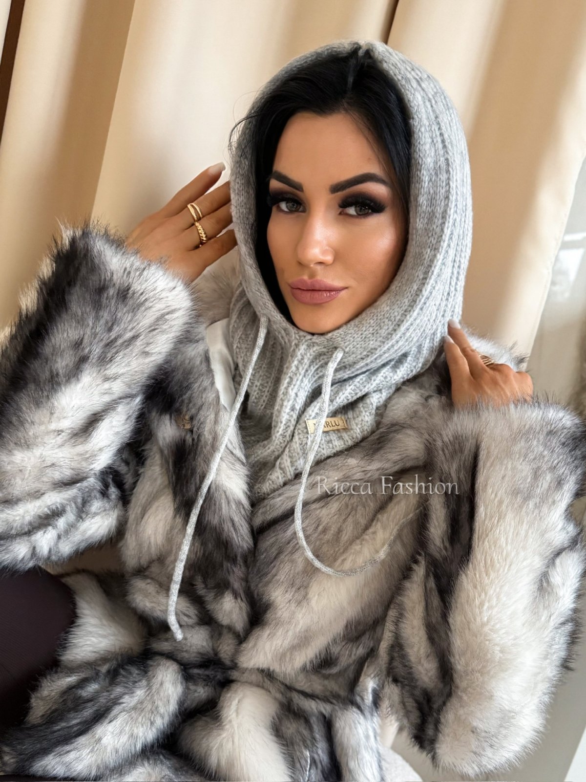 Balaclava/kaptur MARLU, gray