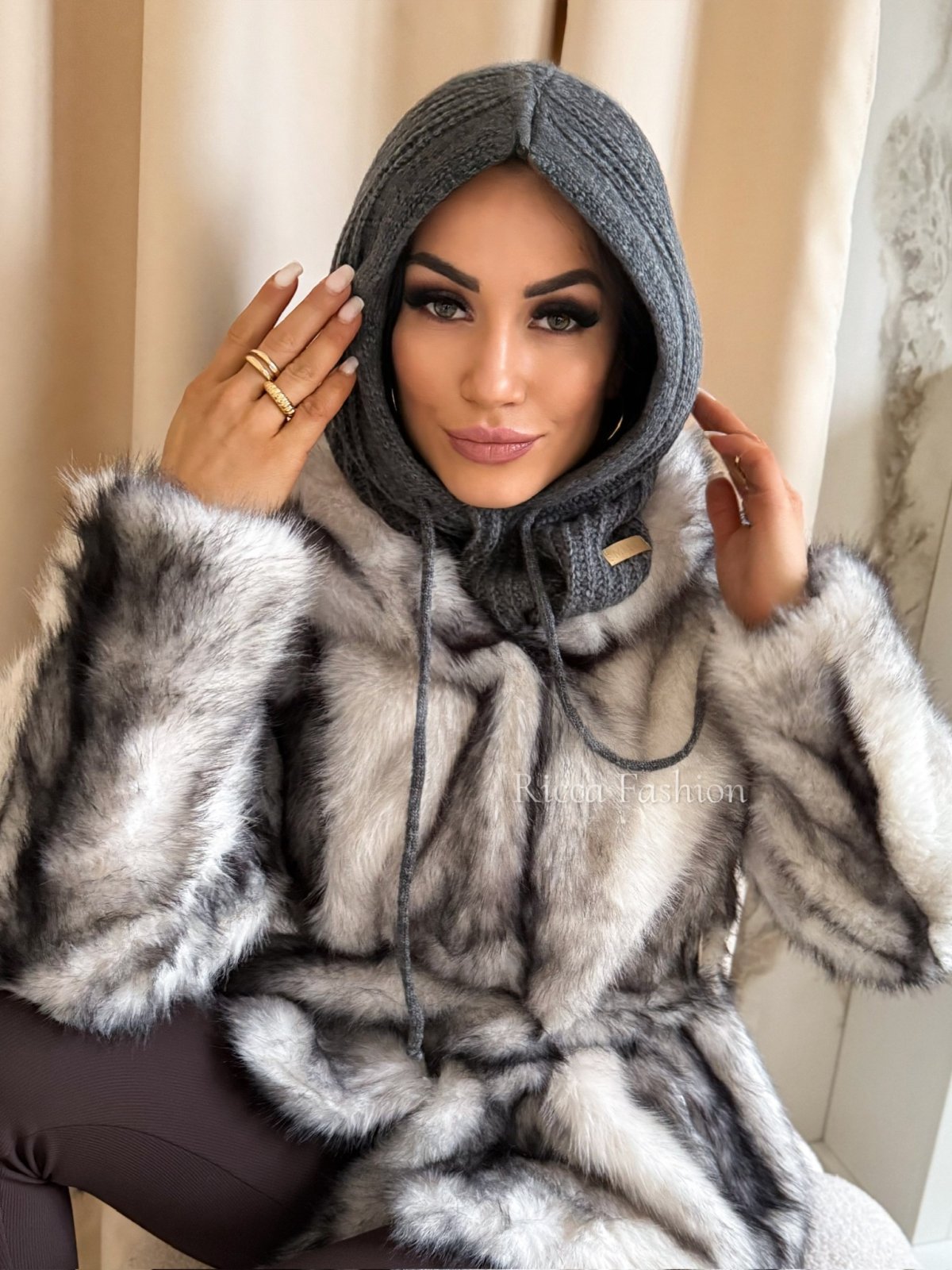 Balaclava/kaptur MARLU, graphite