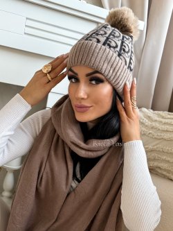 Czapka z kaszmirem DARCY, beige