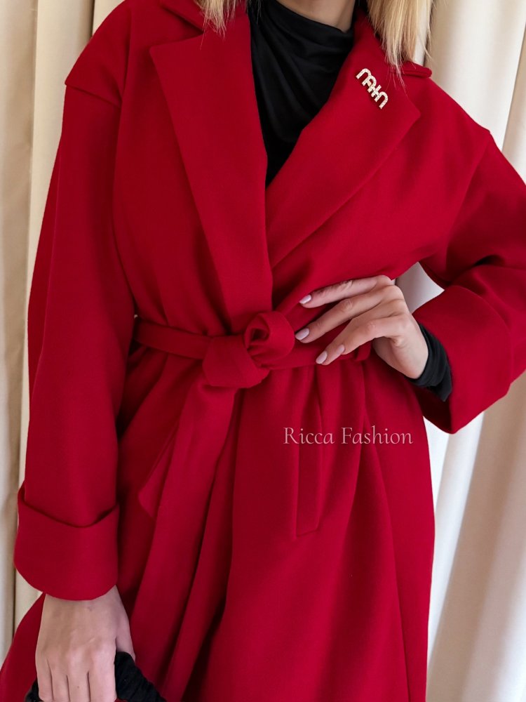 Płaszcz flauszowy MINTI, red