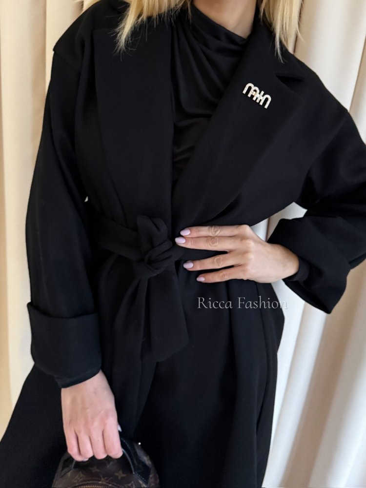 Płaszcz flauszowy MINTI, black