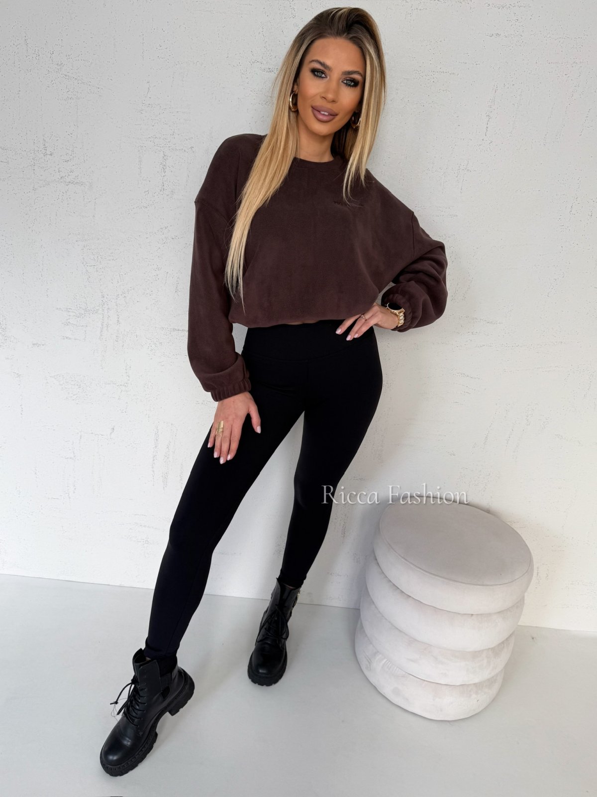 Legginsy lycra MAROON push up, black