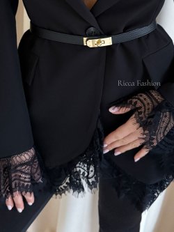 Pasek ze skóry naturalnej strukturalnej HERMY, black