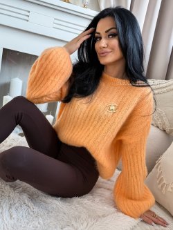 Sweterek 60% moher CALINNE, brzoskwinia