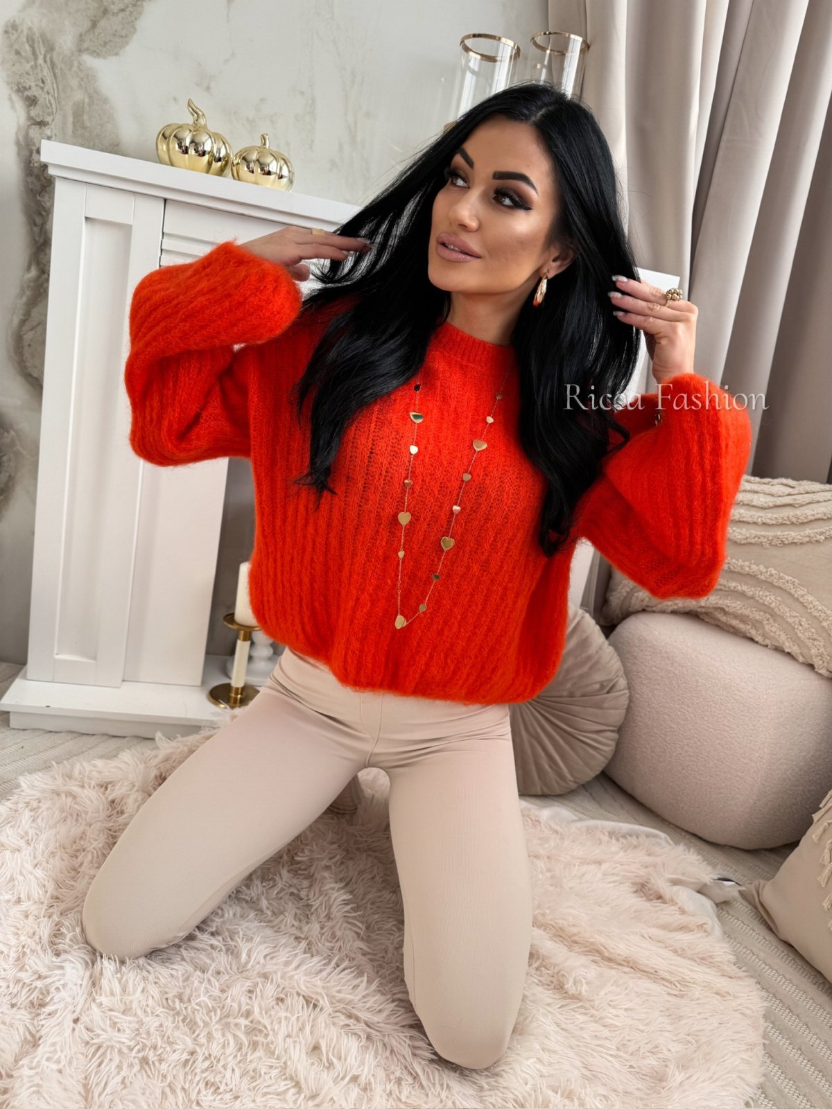 Sweterek 60% moher CALINNE, dynia