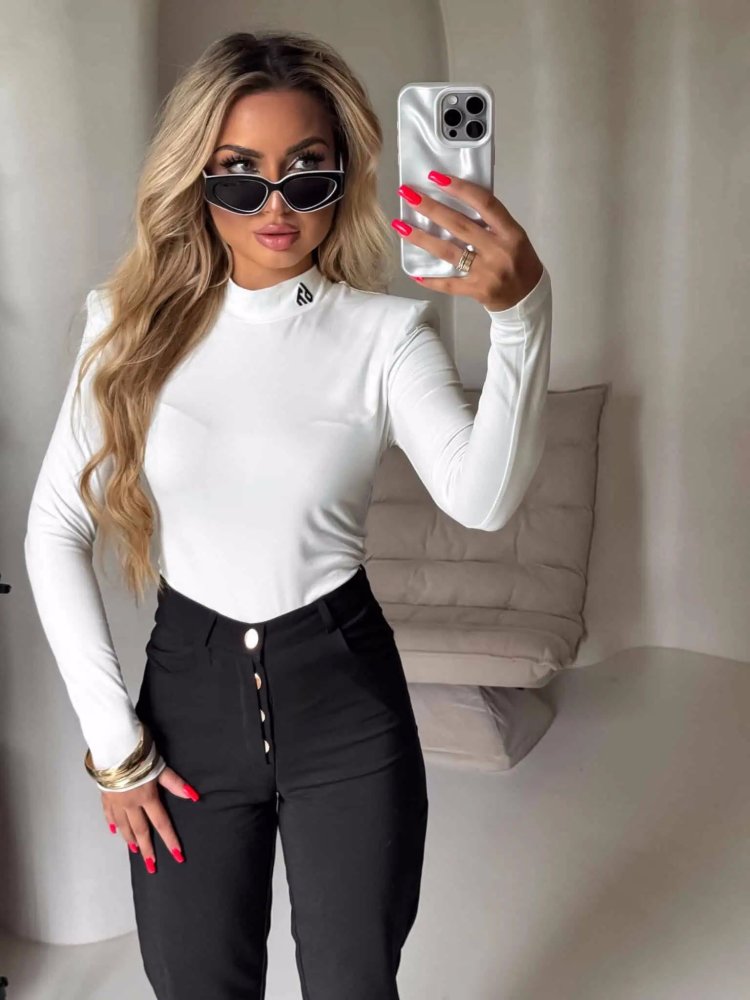 Bluzka MIRELLA logo, ecru