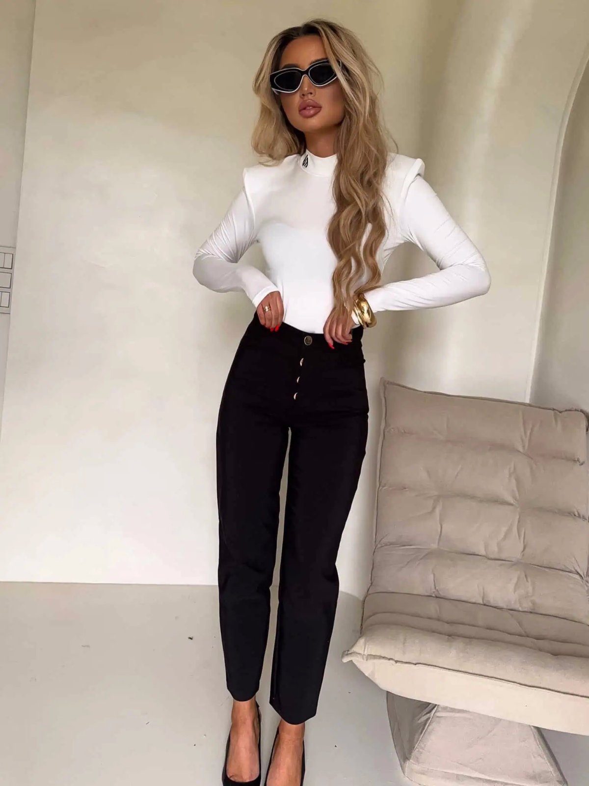 Bluzka MIRELLA logo, ecru