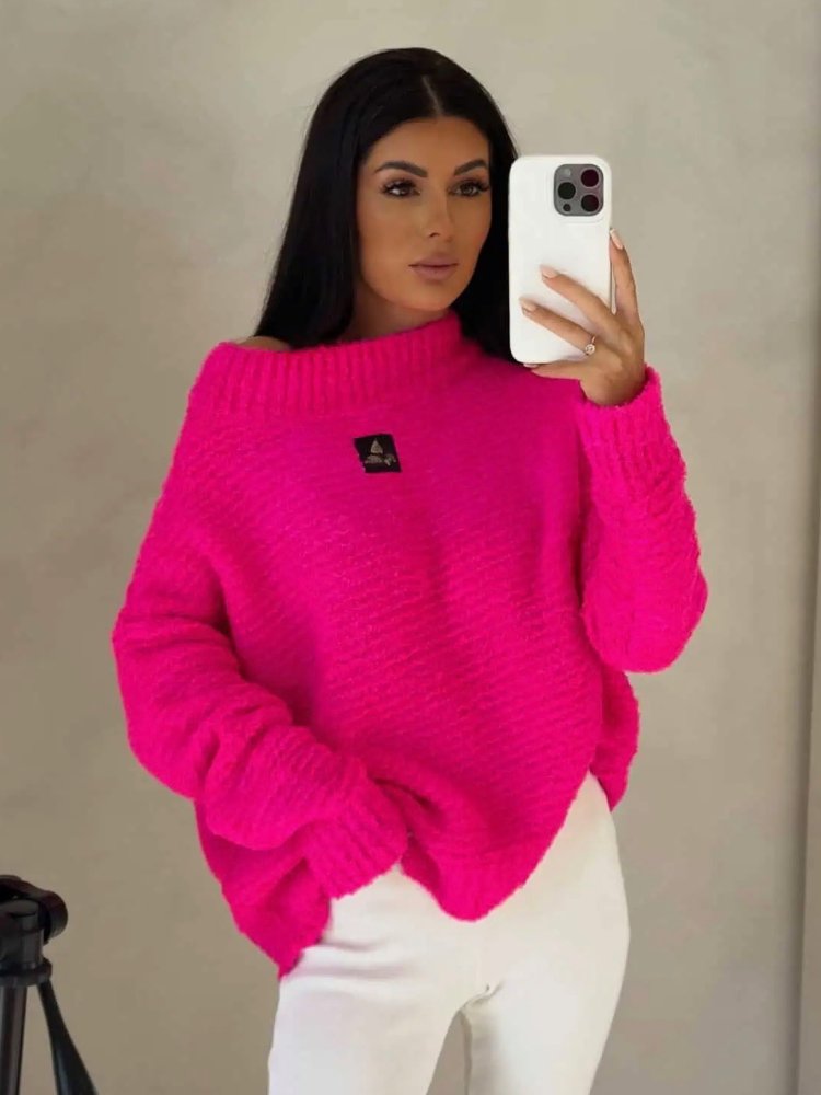 Sweter z wełną BUCLA, róż