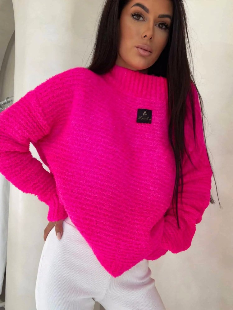 Sweter z wełną BUCLA, róż