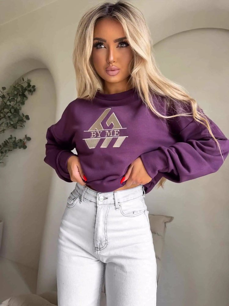 Bluza dresowa LUXIT, śliwka