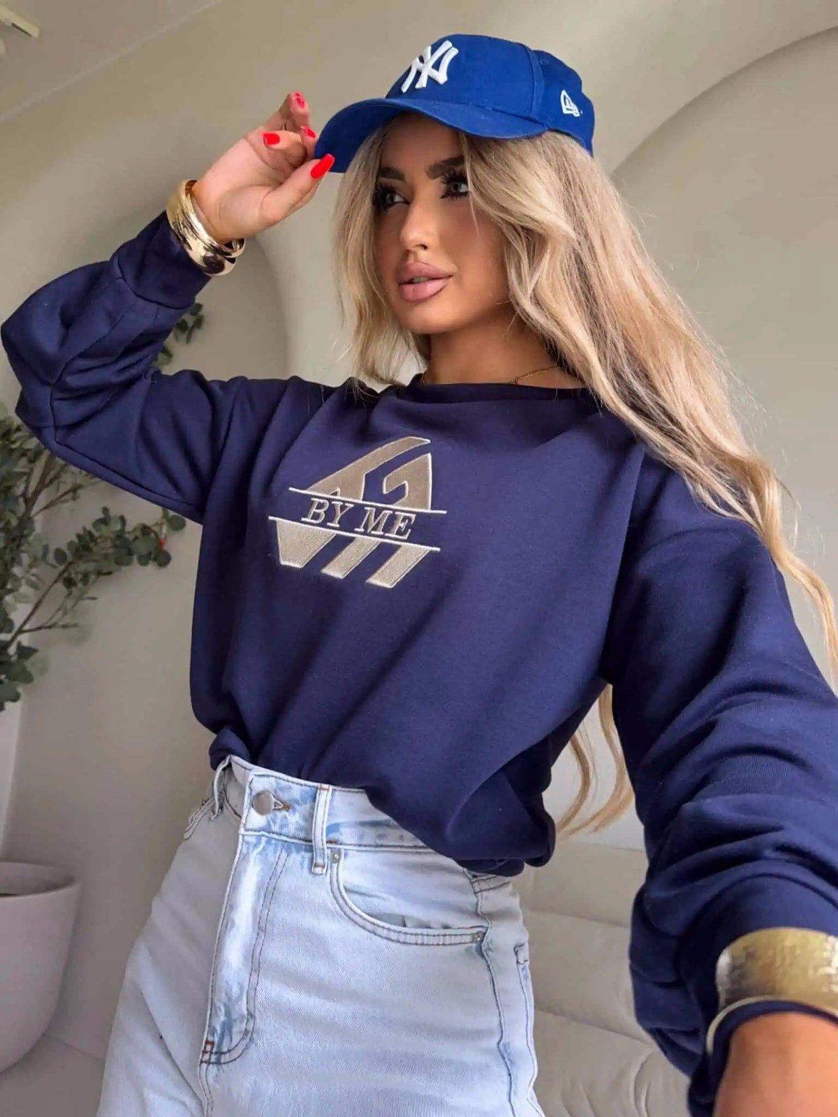 Bluza dresowa LUXIT, granat