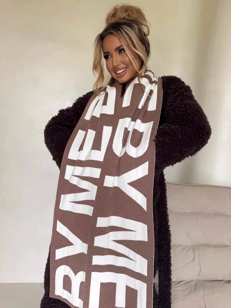 Szal z kaszmirem BY ME, mokka