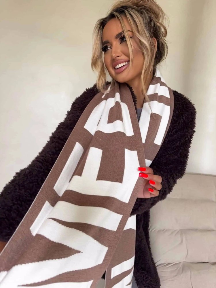 Szal z kaszmirem BY ME, mokka