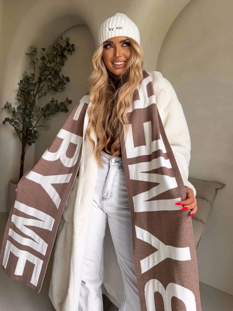 Szal z kaszmirem BY ME, mokka