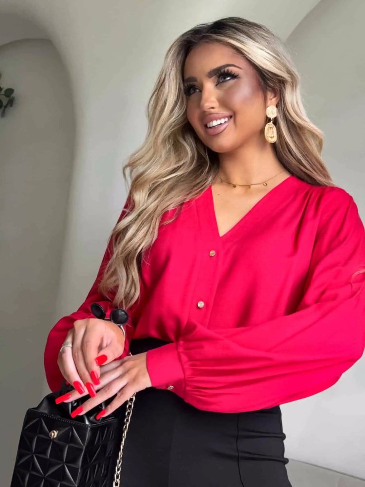 Koszula RUFFLES, czerwona