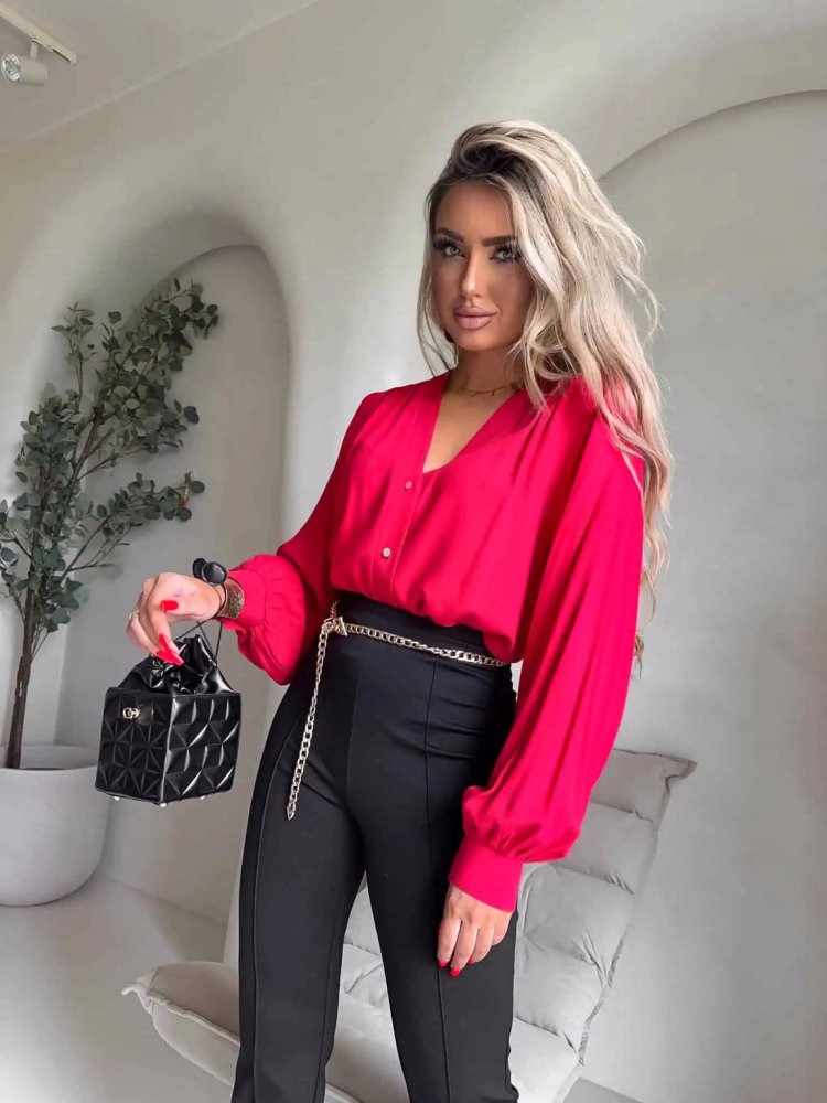 Koszula RUFFLES, czerwona