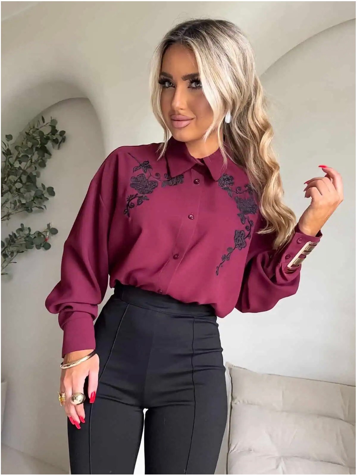 Koszula CHARLOTTE, bordo