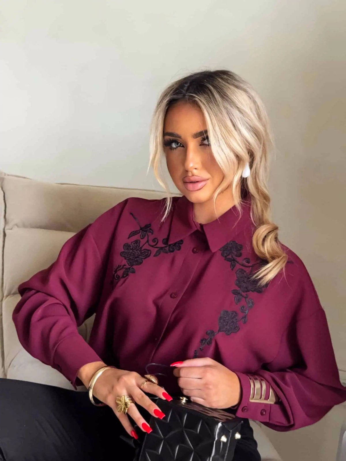 Koszula CHARLOTTE, bordo