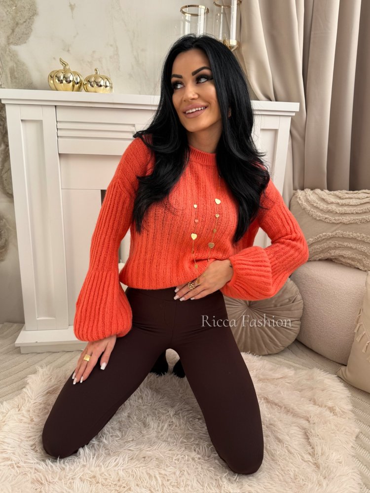 Sweterek z baby alpaką suri KYLIE, orange