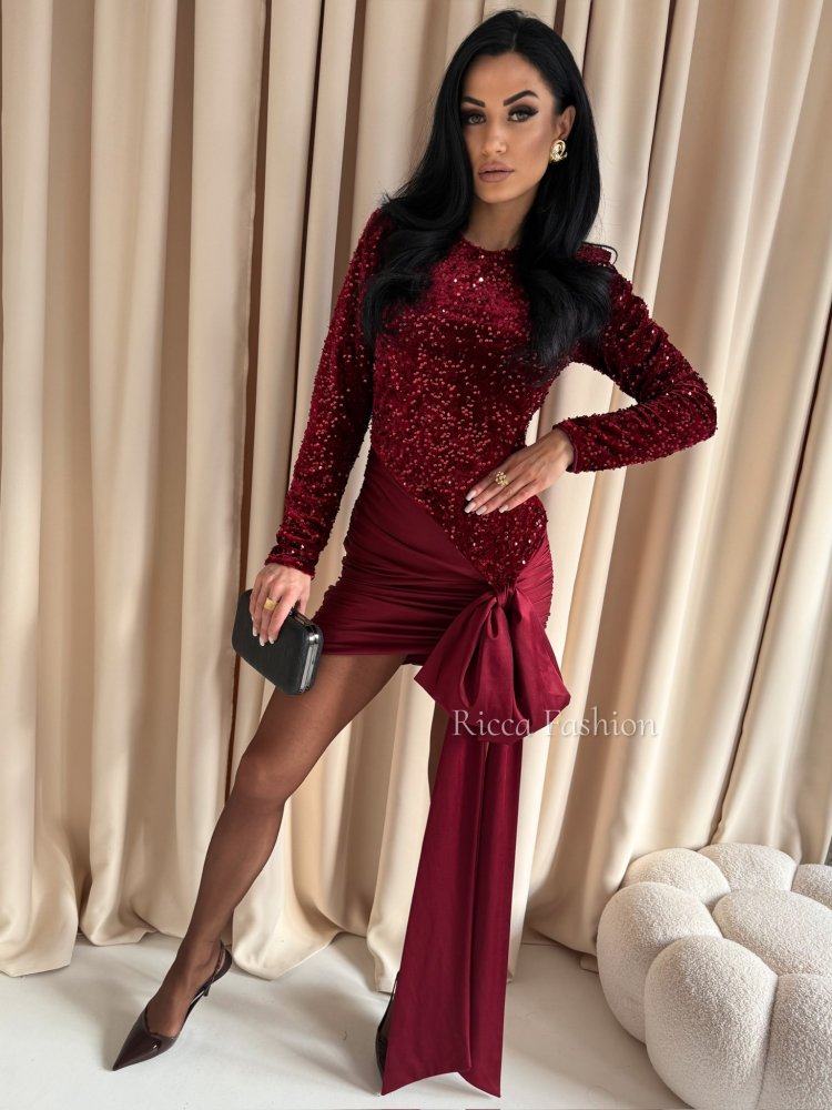 Sukienka cekinowa MARGARET, bordo