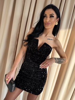 Sukienka cekinowa SUZIEN, black