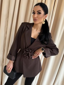 Marynarka z różą MARITTA, chocolate