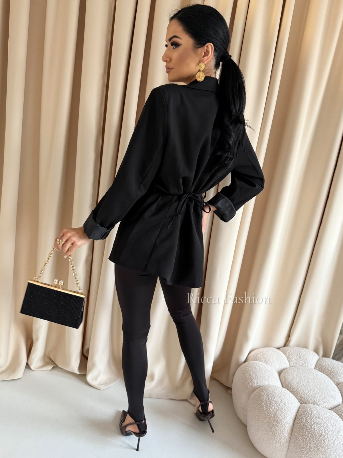 Marynarka z różą MARITTA, black