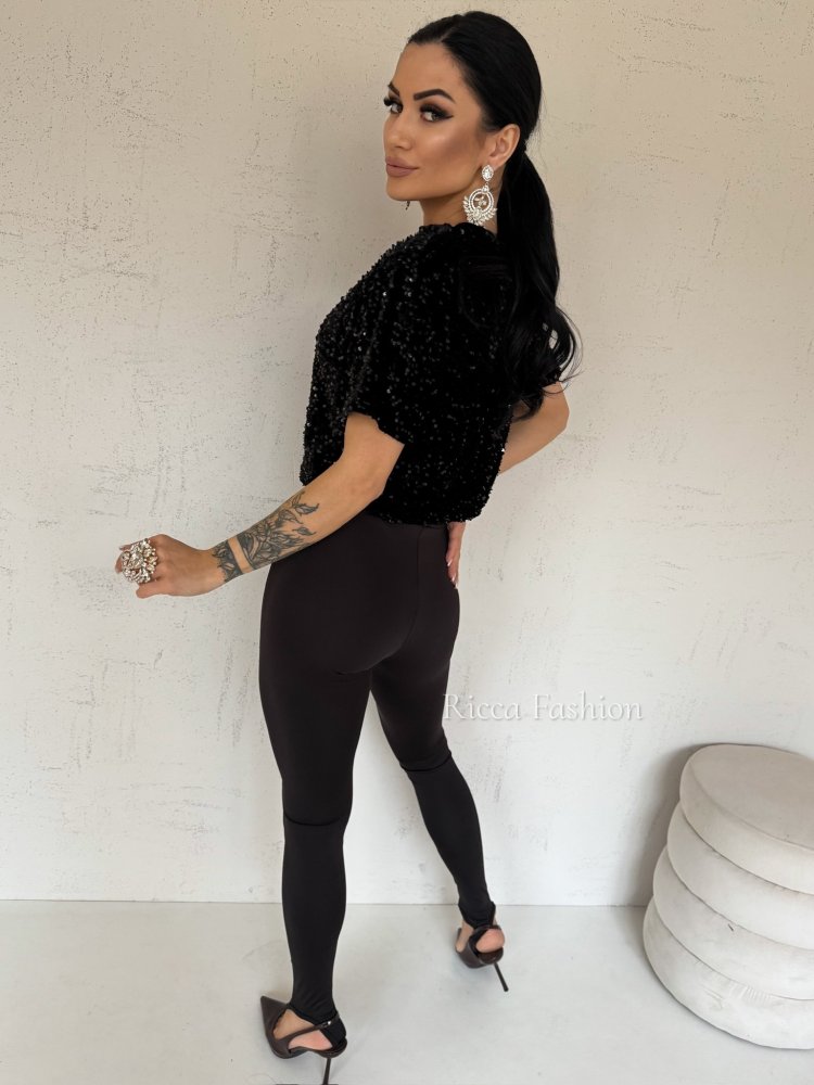 Bluzka cekinowa TESSA, black