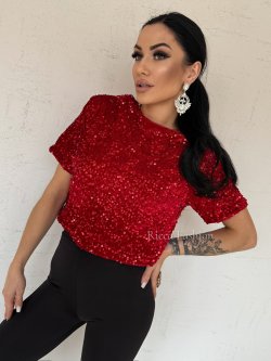 Bluzka cekinowa TESSA, red