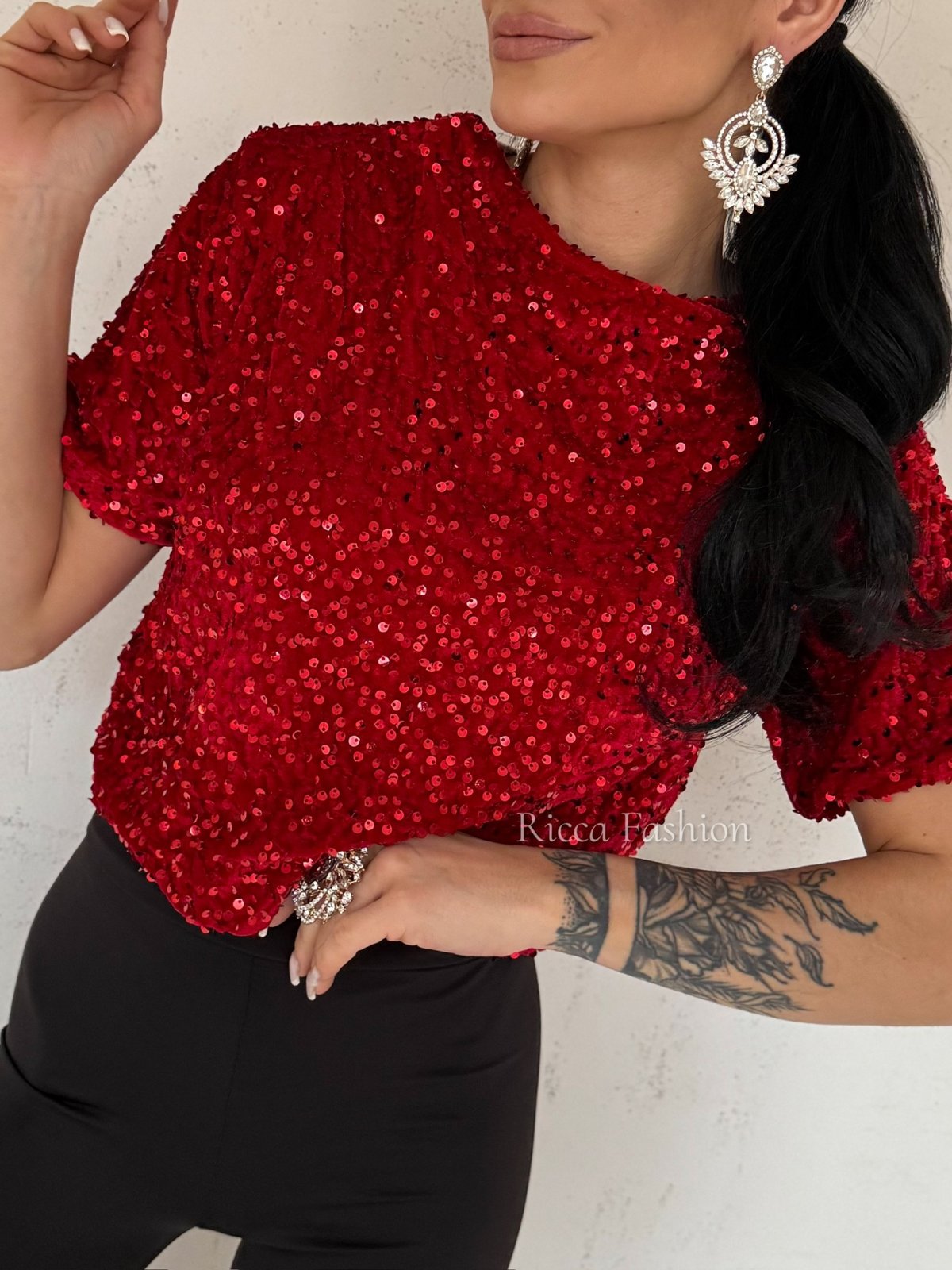Bluzka cekinowa TESSA, red