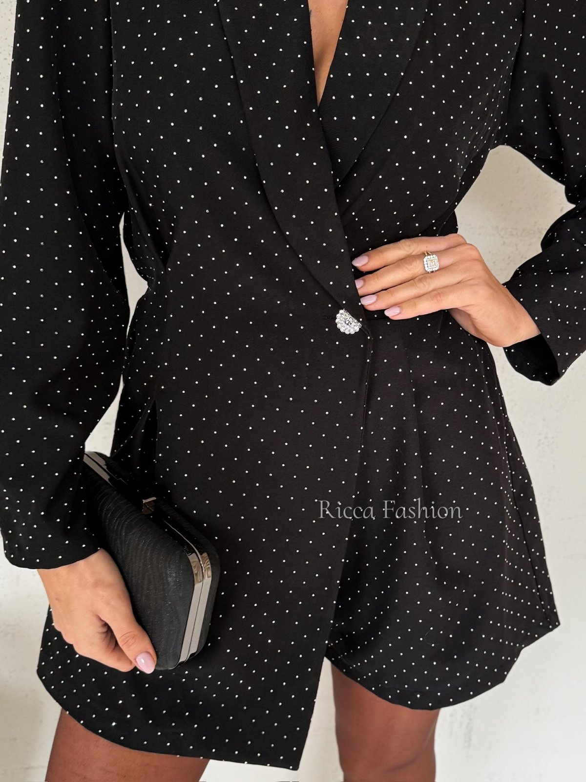 Kombinezon z diamencikami BLENDI, black