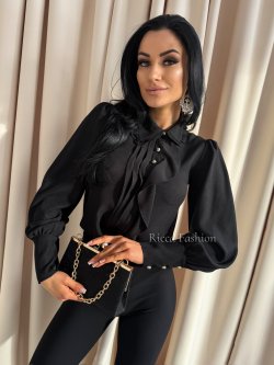 Koszula z wiskozą MERINA, black