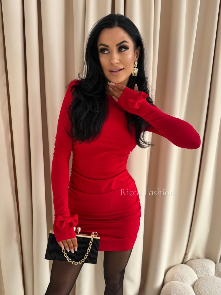 Sukienka z wiskozą premium MARTINA, red