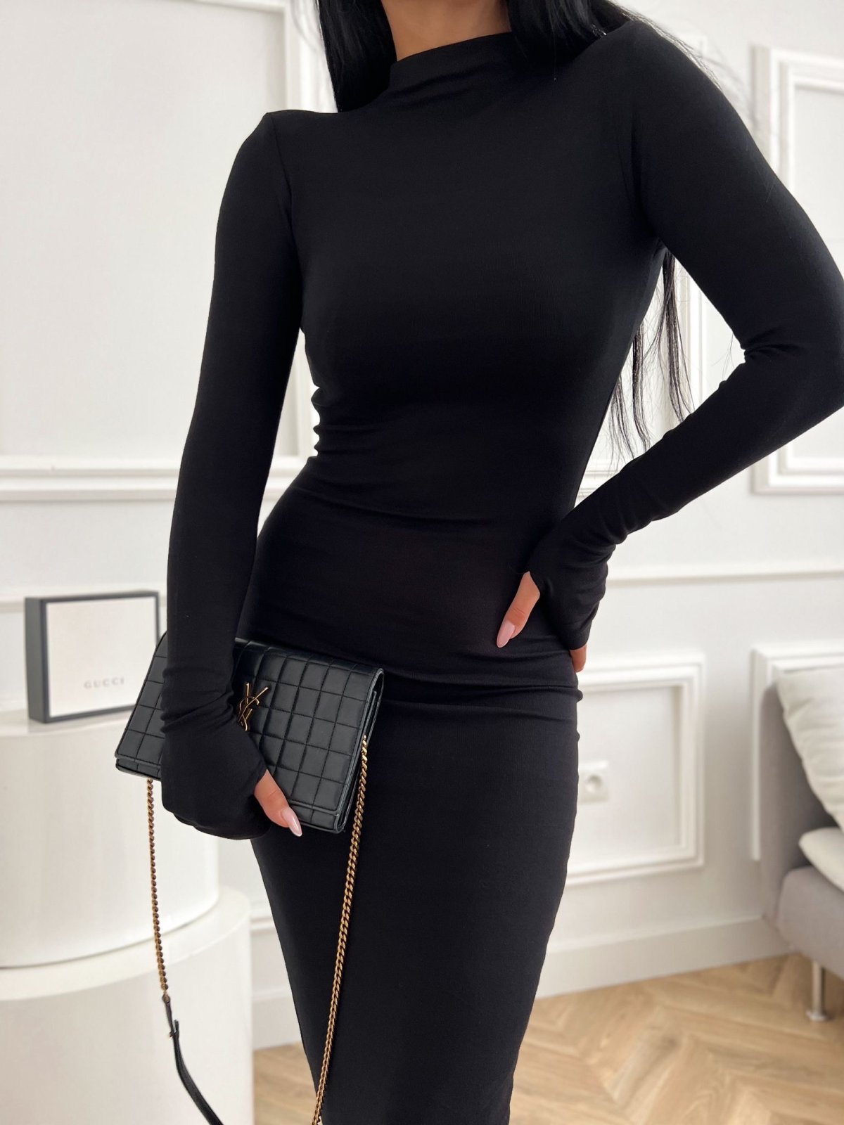 Sukienka midi z wiskozy LAYLA, black