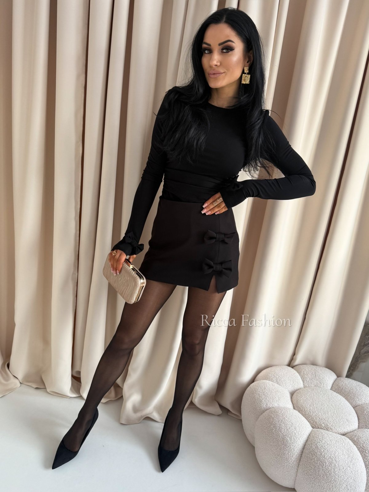 Bluzka z wiskozą premium VICTORIA, black