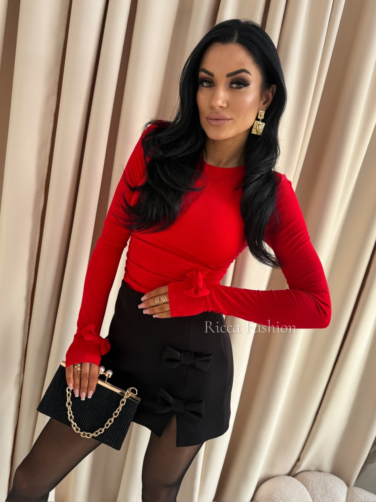 Bluzka z wiskozą premium VICTORIA, red