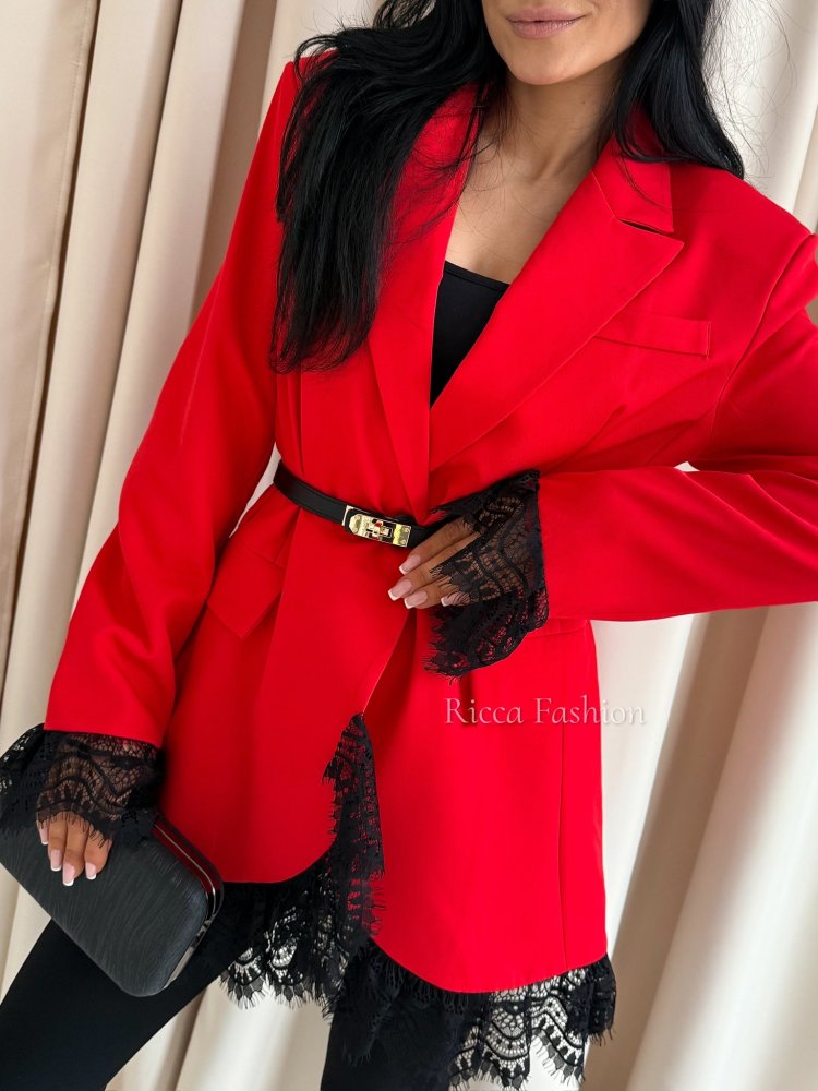 Marynarka z koronką KELLY, red