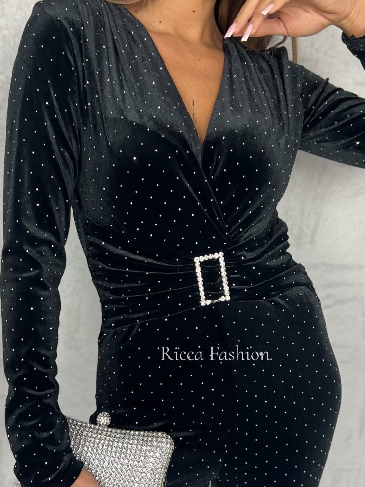 Kombinezon welurowy KOMES, black