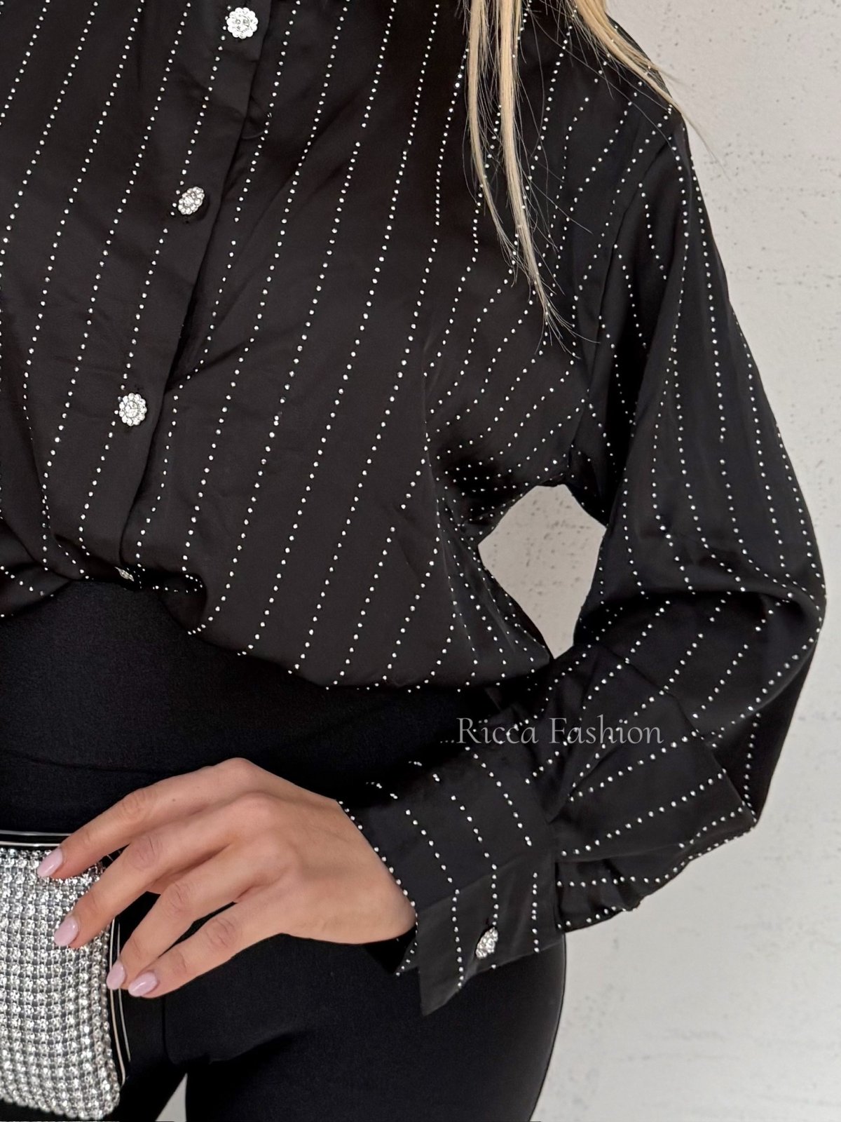 Koszula satynowa ALITA, black