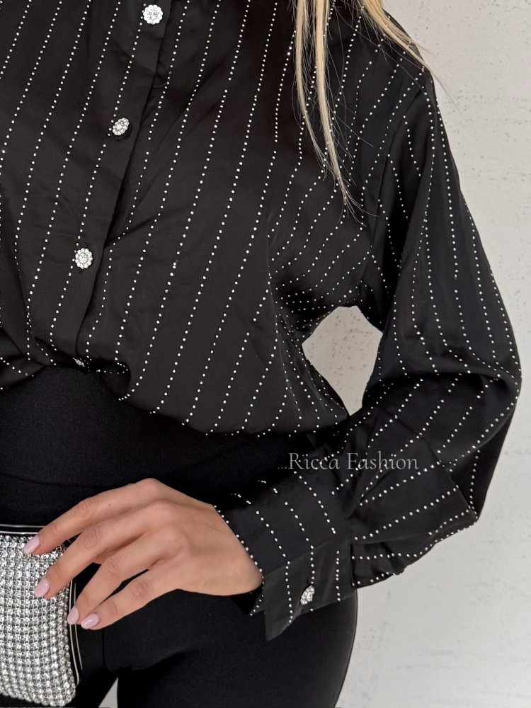 Koszula satynowa ALITA, black