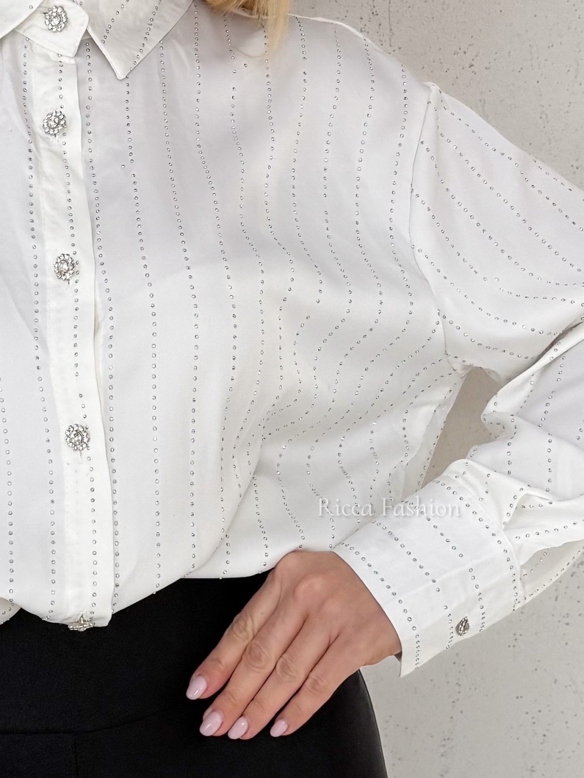 Koszula satynowa ALITA, white