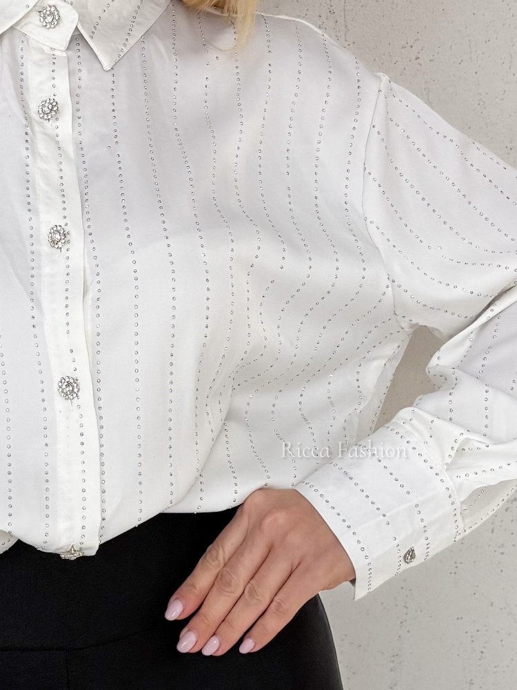 Koszula satynowa ALITA, white