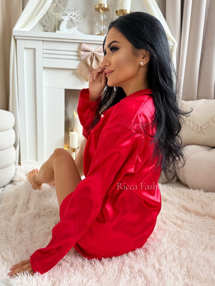 Piżama satynowa SWEET DREAMS by Ricca, red