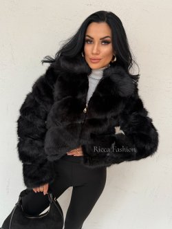 Kurtka/futerko z kołnierzem FOXY, black