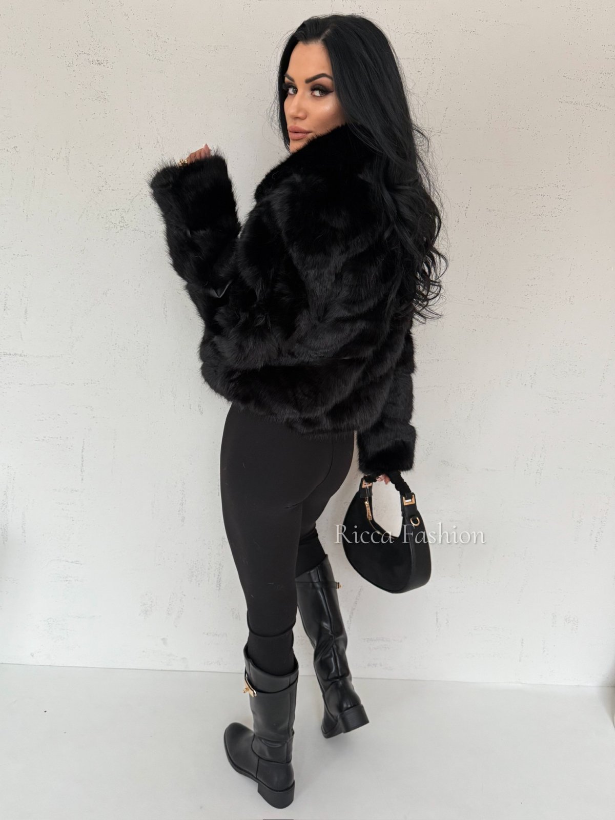 Kurtka/futerko z kołnierzem FOXY, black