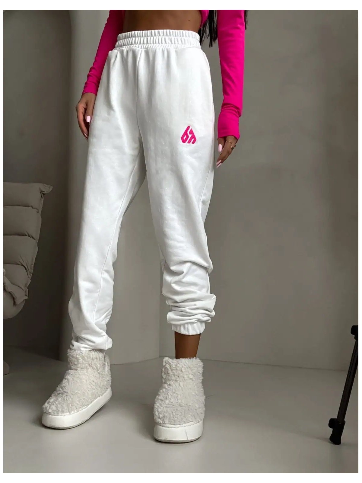 Spodnie dresowe DUO, ecru