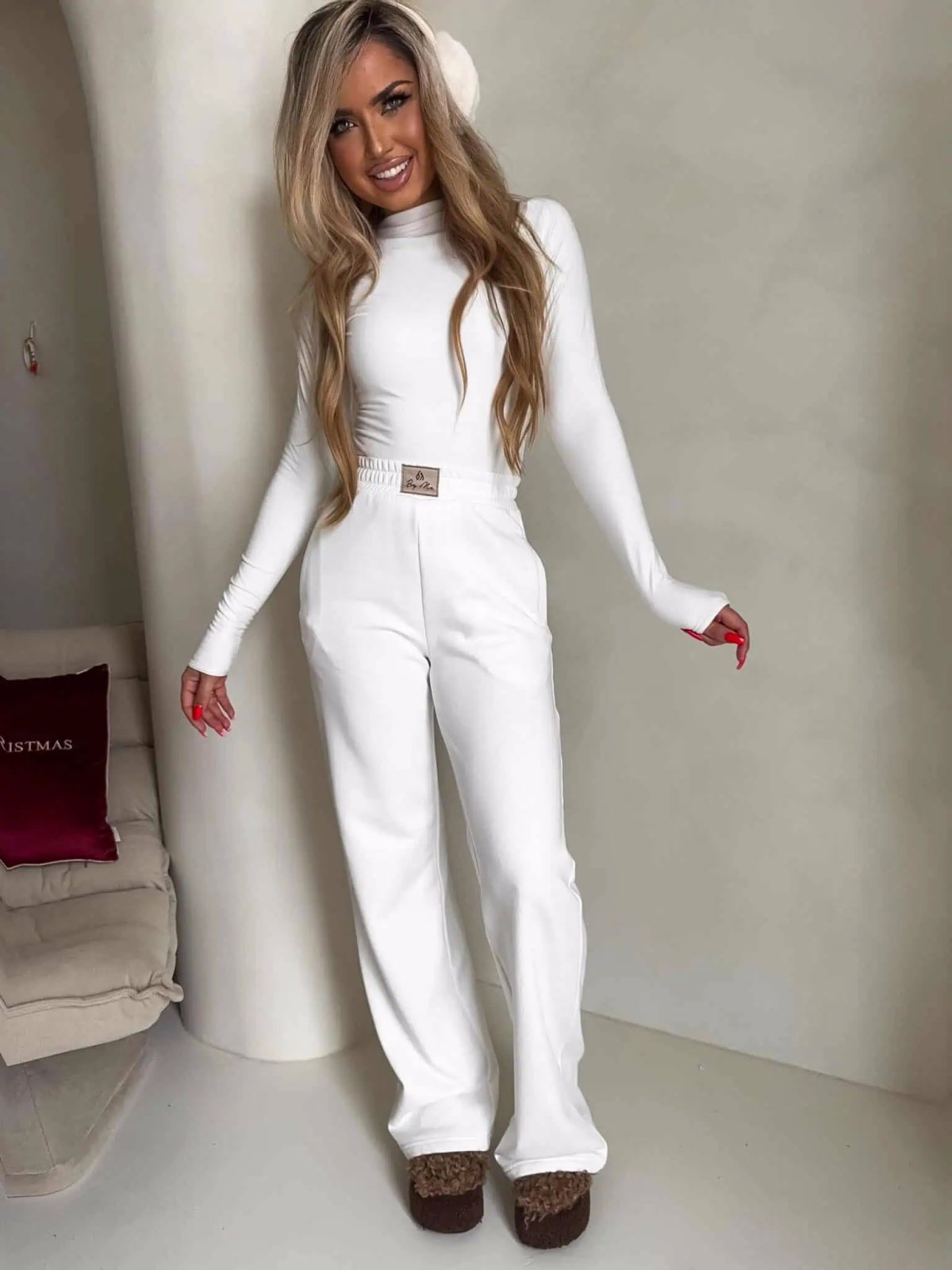 Bluzka SECOND SKIN, gładka/ecru