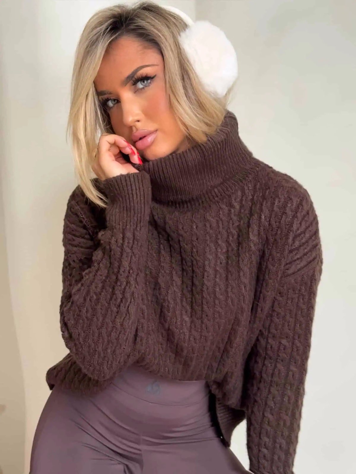 Sweter golf INKO, czekolada